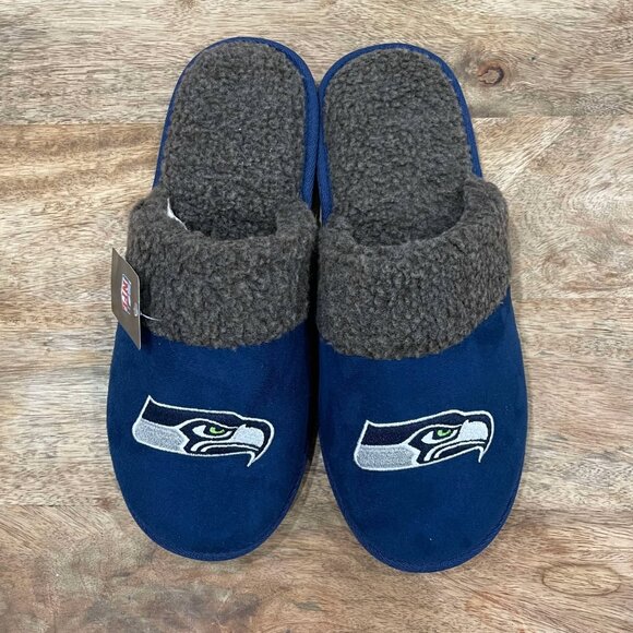 NEW 13-14 Men's Seattle Seahawks Slide Slippers - Picture 1 of 6